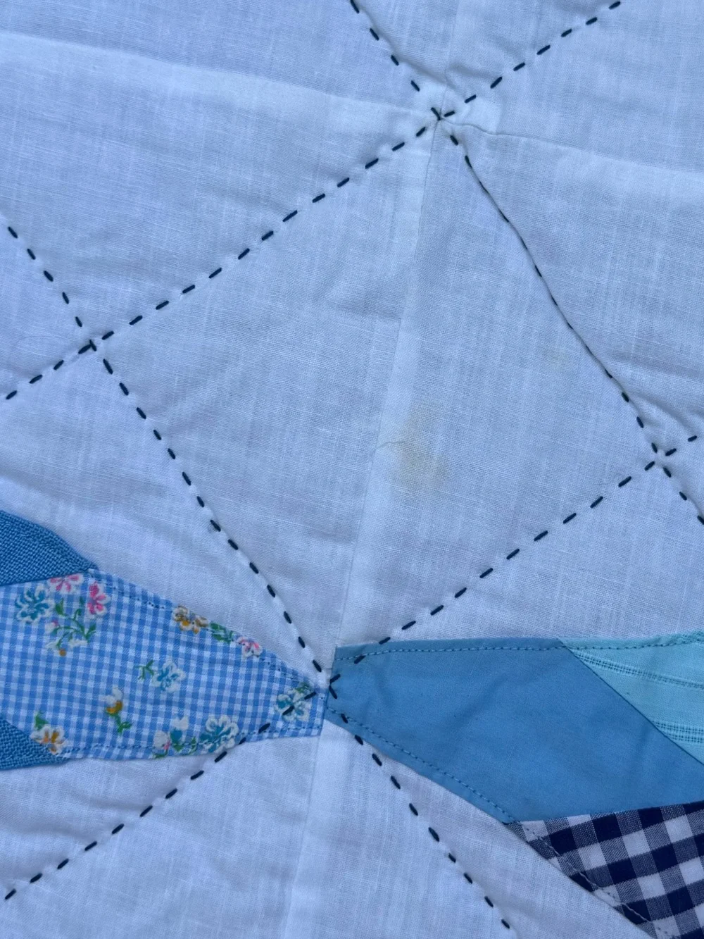 Blue and White Star Patchwork Quilt